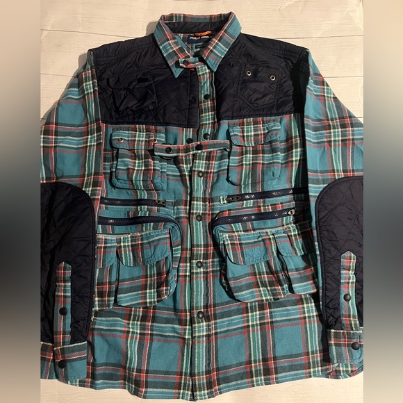 Polo Ralph Lauren Other - Polo Sport Ralph Lauren Mens LARGE fleece panel flannel